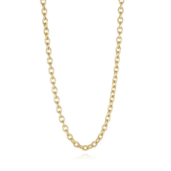 Charm Bar Necklaces - 18”, 24” 28” Cable Link 18k Gold Plated