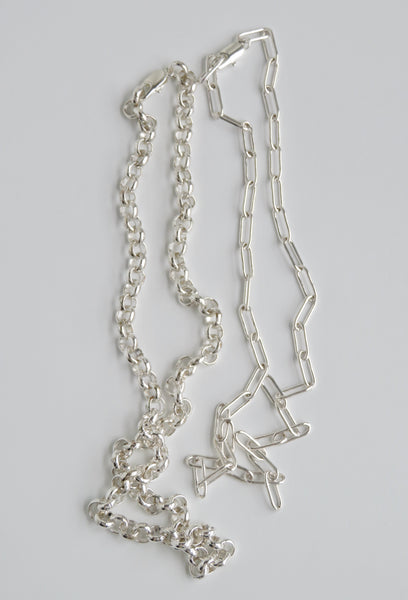 Silver Links - Charm Bar Necklaces