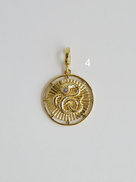Shield. Ouroboros & Star Charms with Hinged Clasp