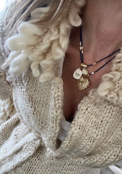 Katherine Lapis Lazuli Pearl Necklace