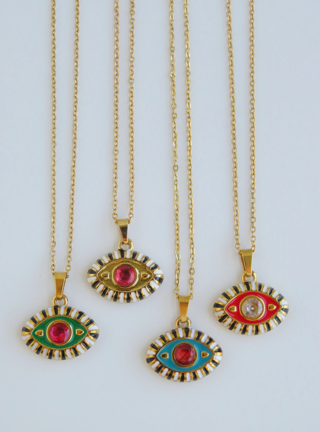 Enamel Evil Eye Necklace