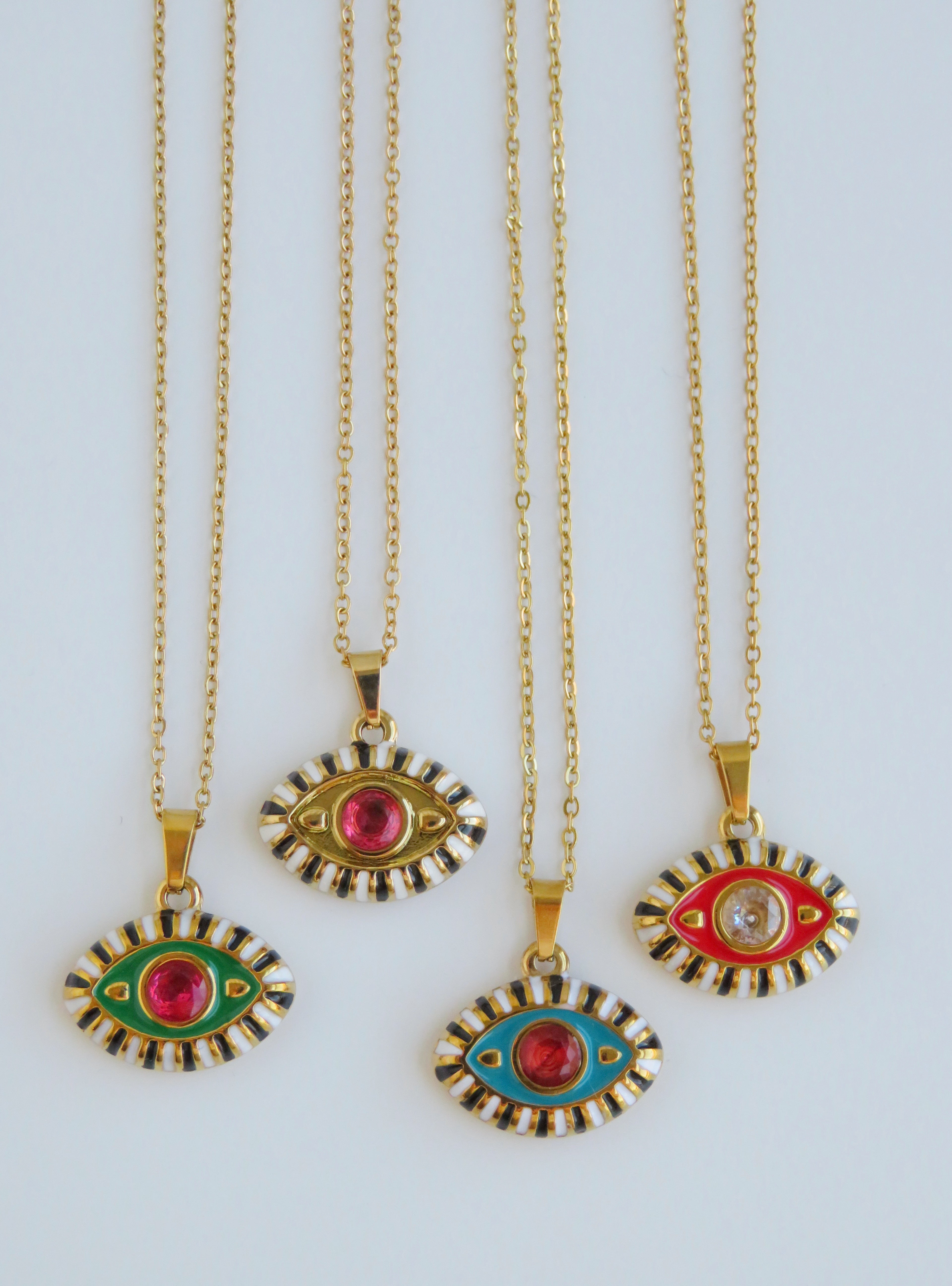 Enamel Evil Eye Necklace