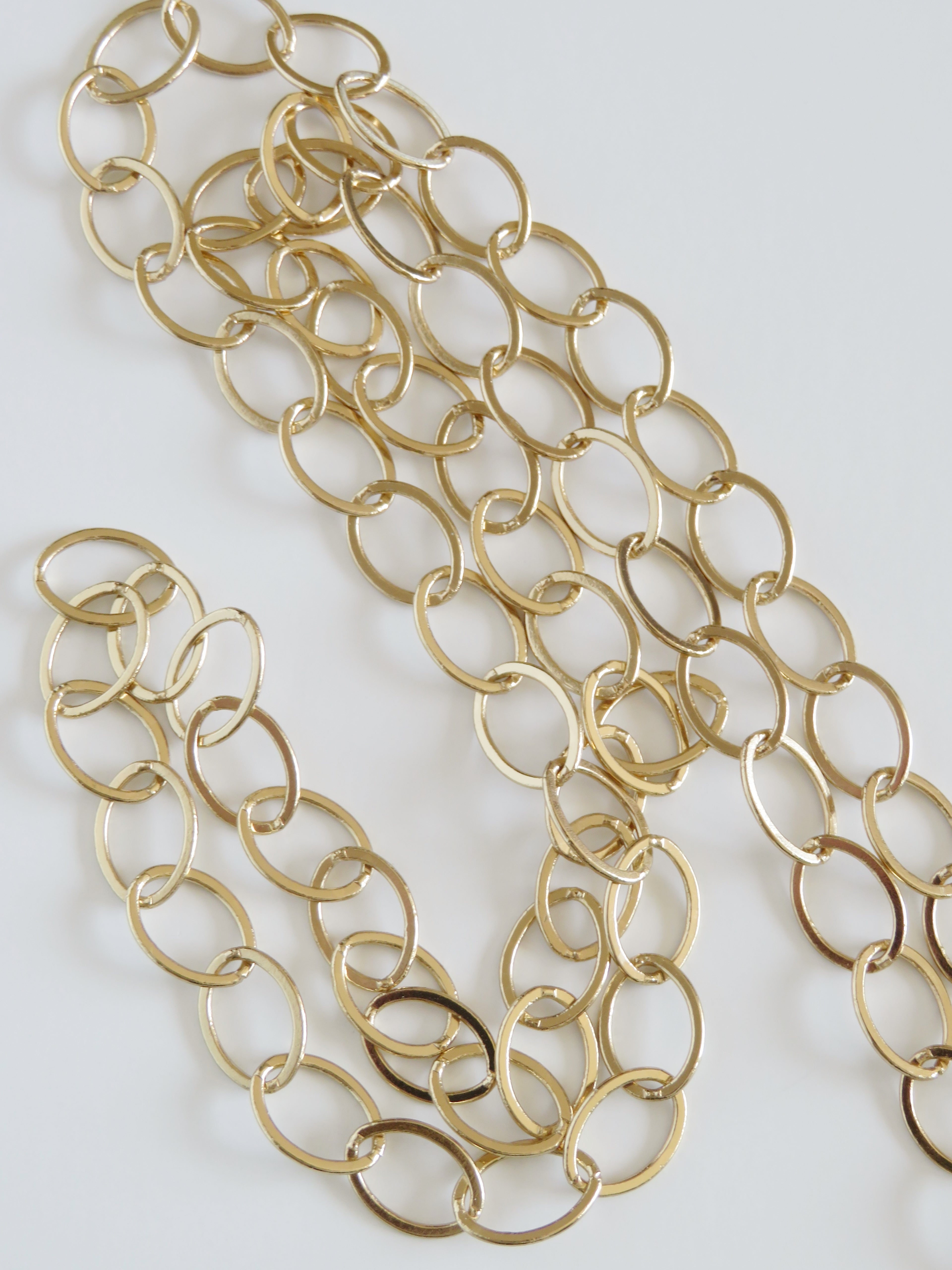 Flat Oval Cable Links - 14k Gold Plated