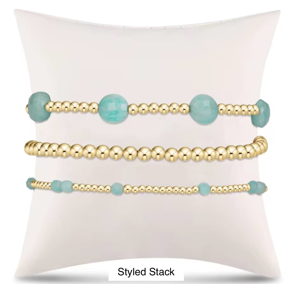 Gold Beaded Crystal Waterproof Non-Tarnish Bracelets