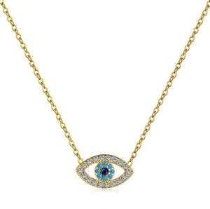 Turquoise Evil Eye Necklace - Sterling Silver