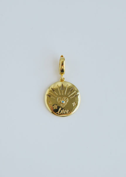 Love and Hamsa Charms with Hinged Clasp