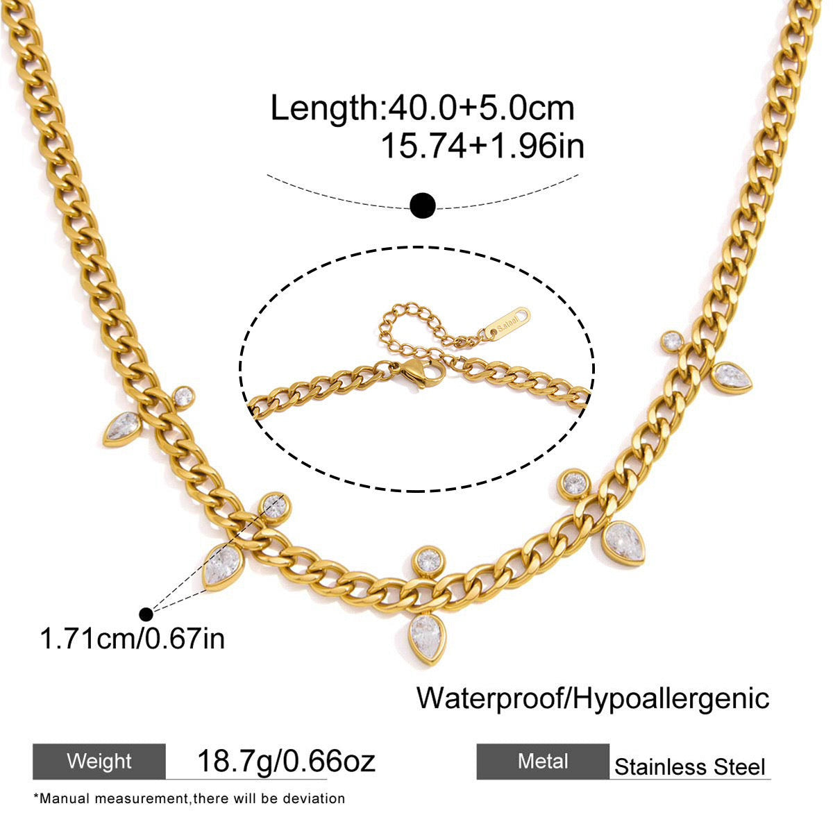 Agnes Diamond Curb Chain Necklace