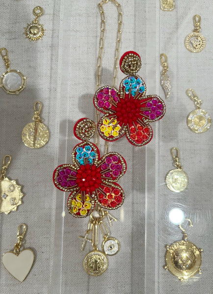 Boho Beaded Flower - Multi Colored