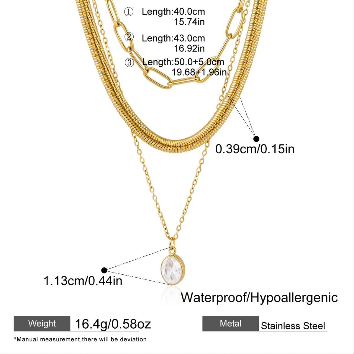 Layered Diamond Pendant Necklace