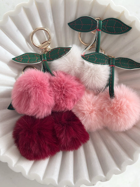 Cherry Fur Key Chain/ Bag Charm