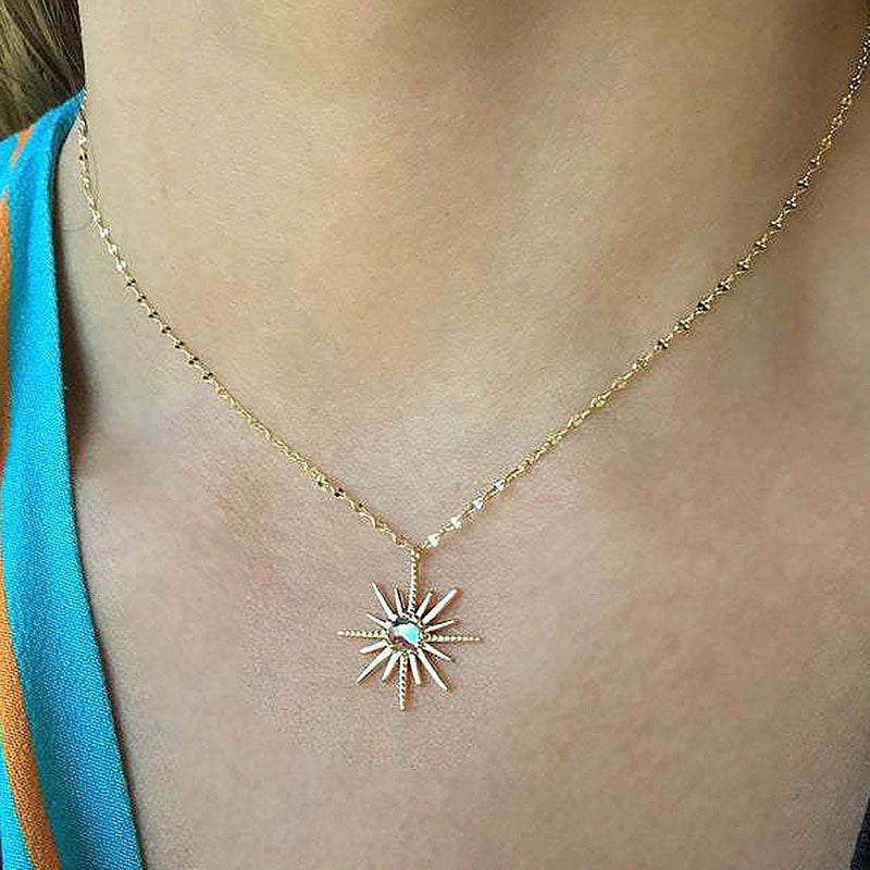 Rhinestone Sun Necklace