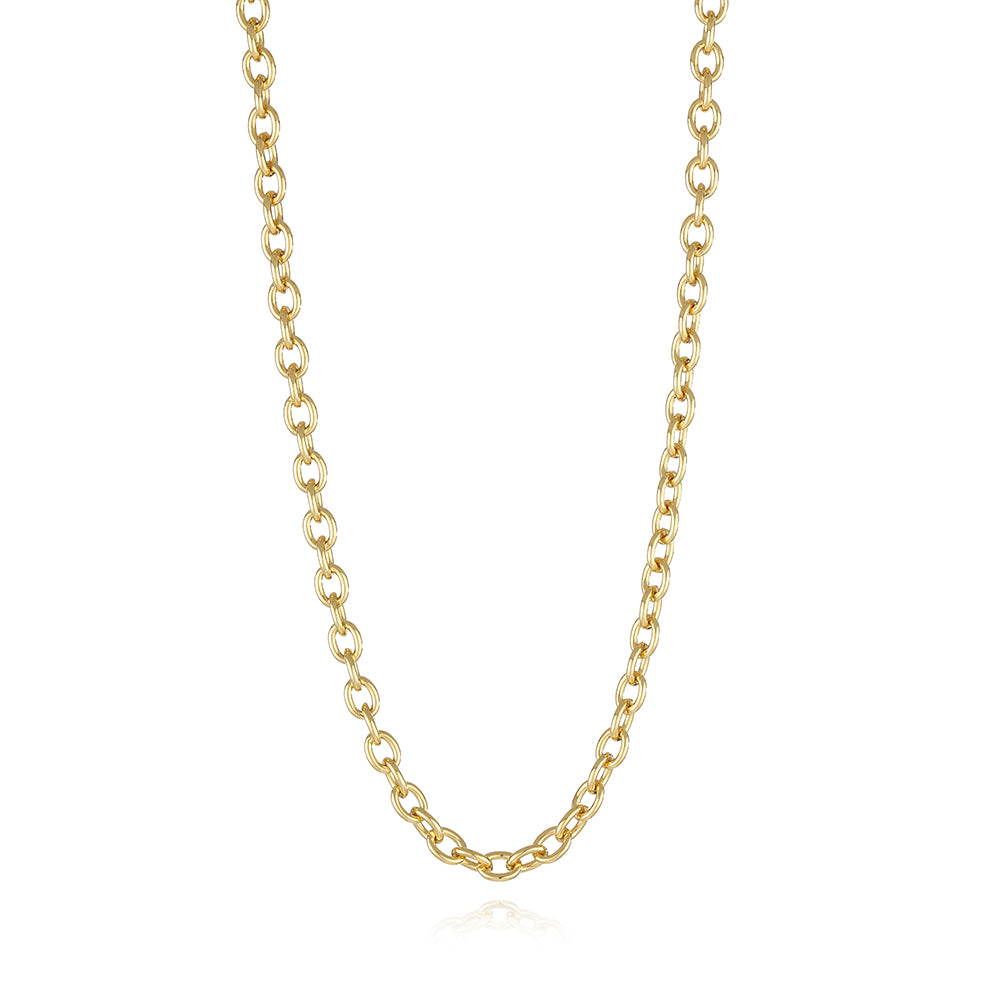 Charm Bar Necklaces - 18”, 24” 28” Cable Link 18k Gold Plated
