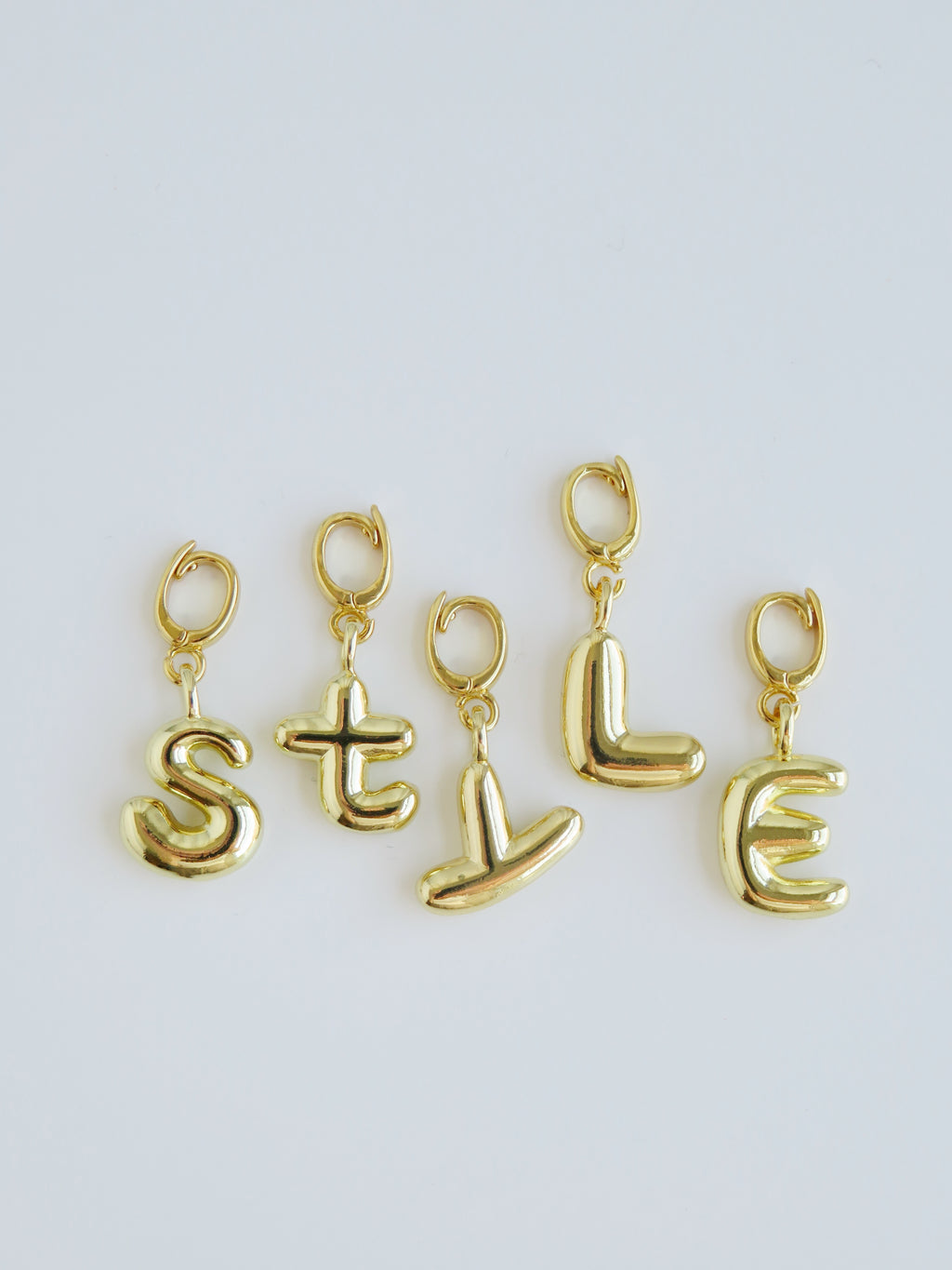 Balloon Initial Charms - Hinged Clasp