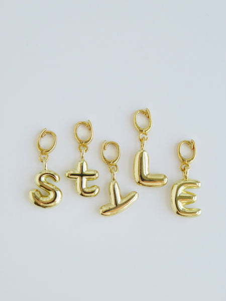 Balloon Initial Charms - Hinged Clasp