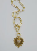 Radiant Heart Paperclip Necklace - 18k Gold Plated