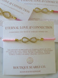 Pink Cord Infinity Bracelet
