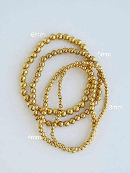 3mm-6mm Beaded Bracelet - Waterproof Non-Tarnish Beaded