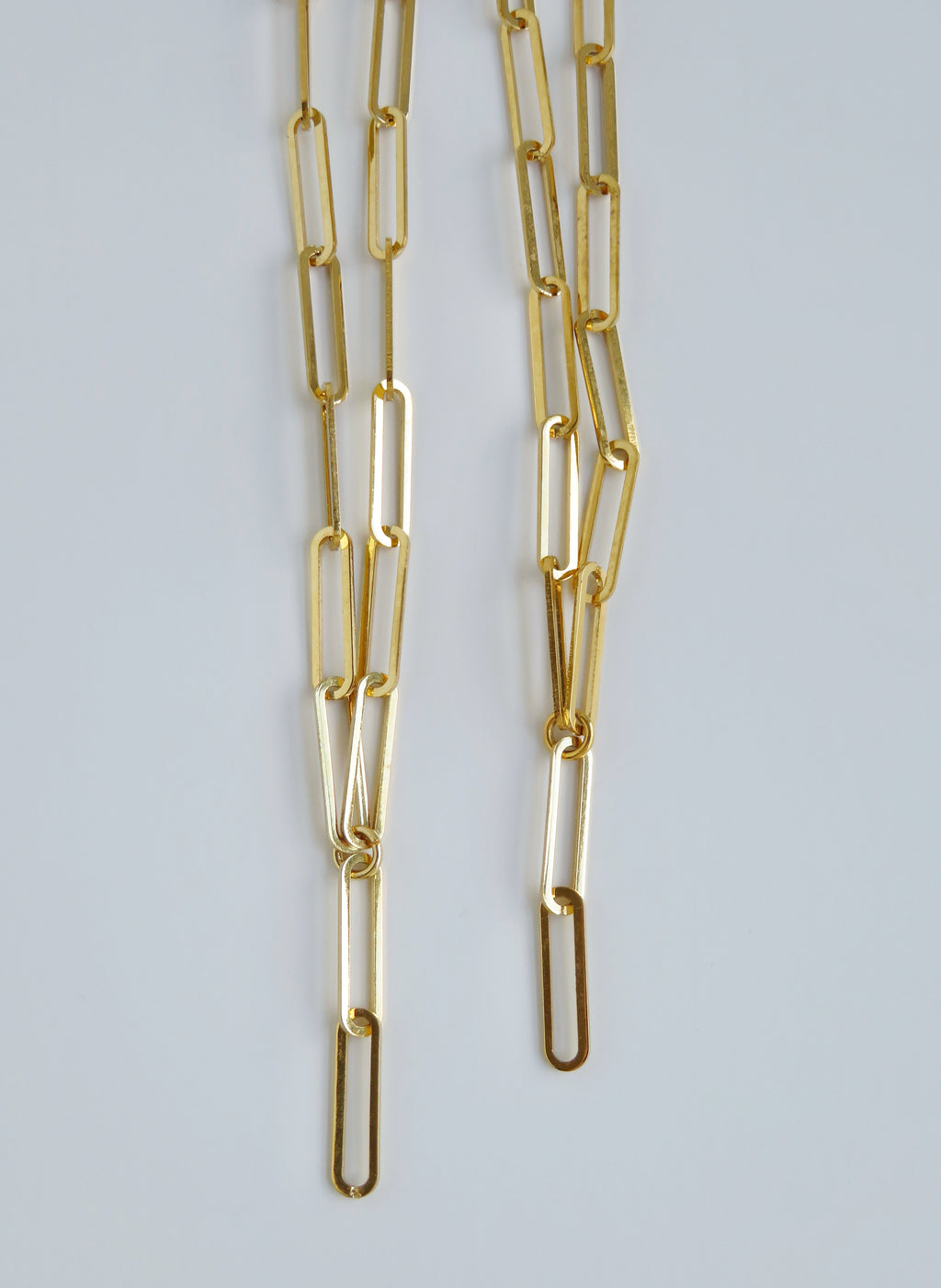 Charm Bar Extension Chain Necklaces - Elongated Paperclip 24k