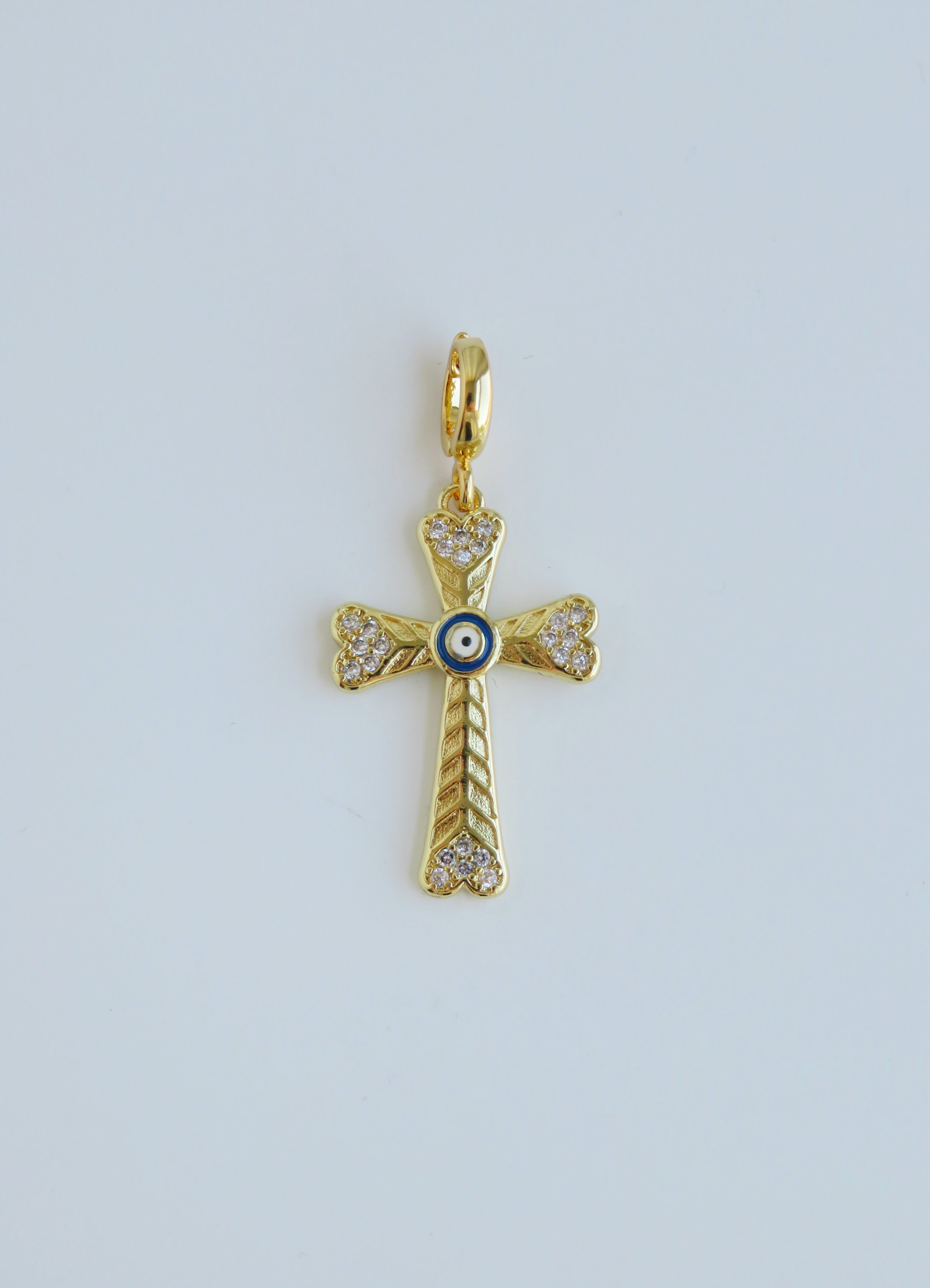 Holy Cross & Angel Wing Charms with Hinged Clasp