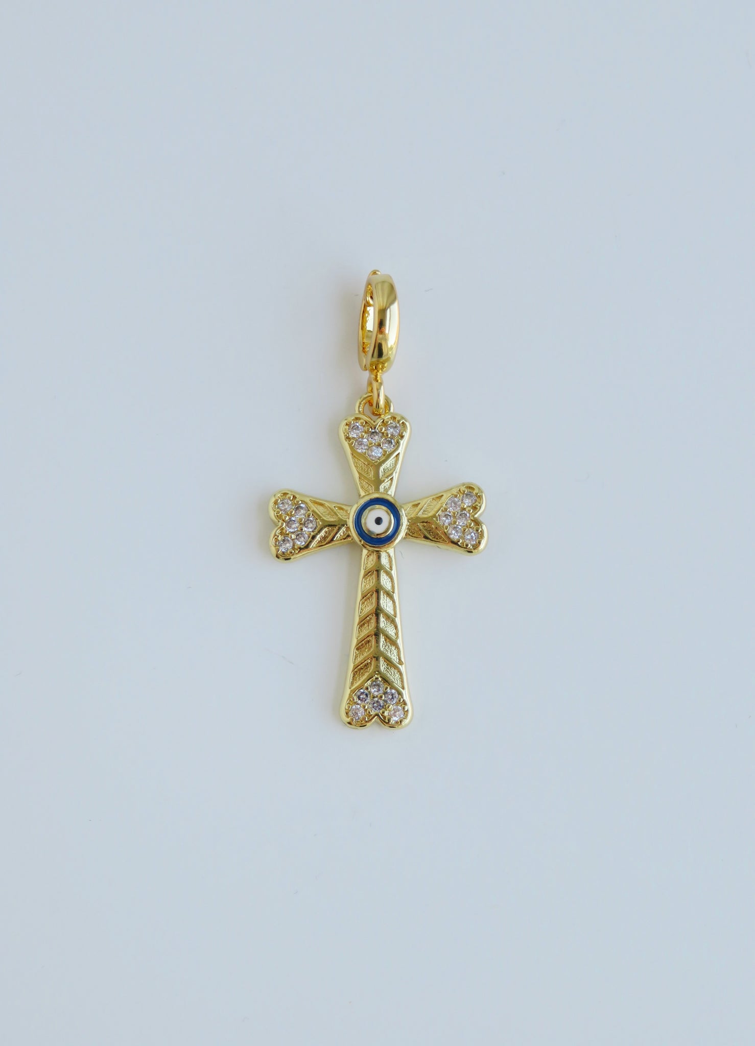 Holy Cross & Angel Wing Charms with Hinged Clasp