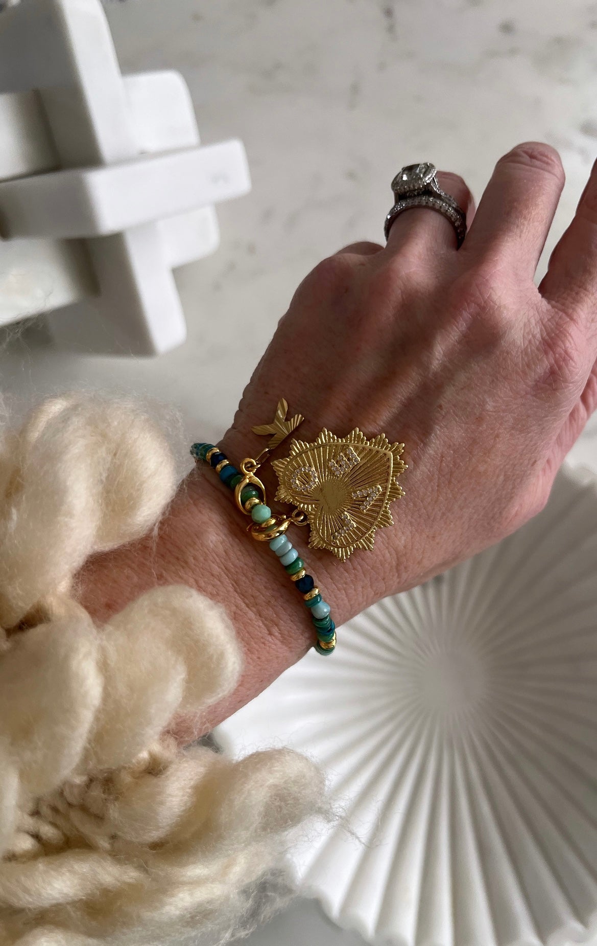 Groovy Initial Charms with Hinged Clasp