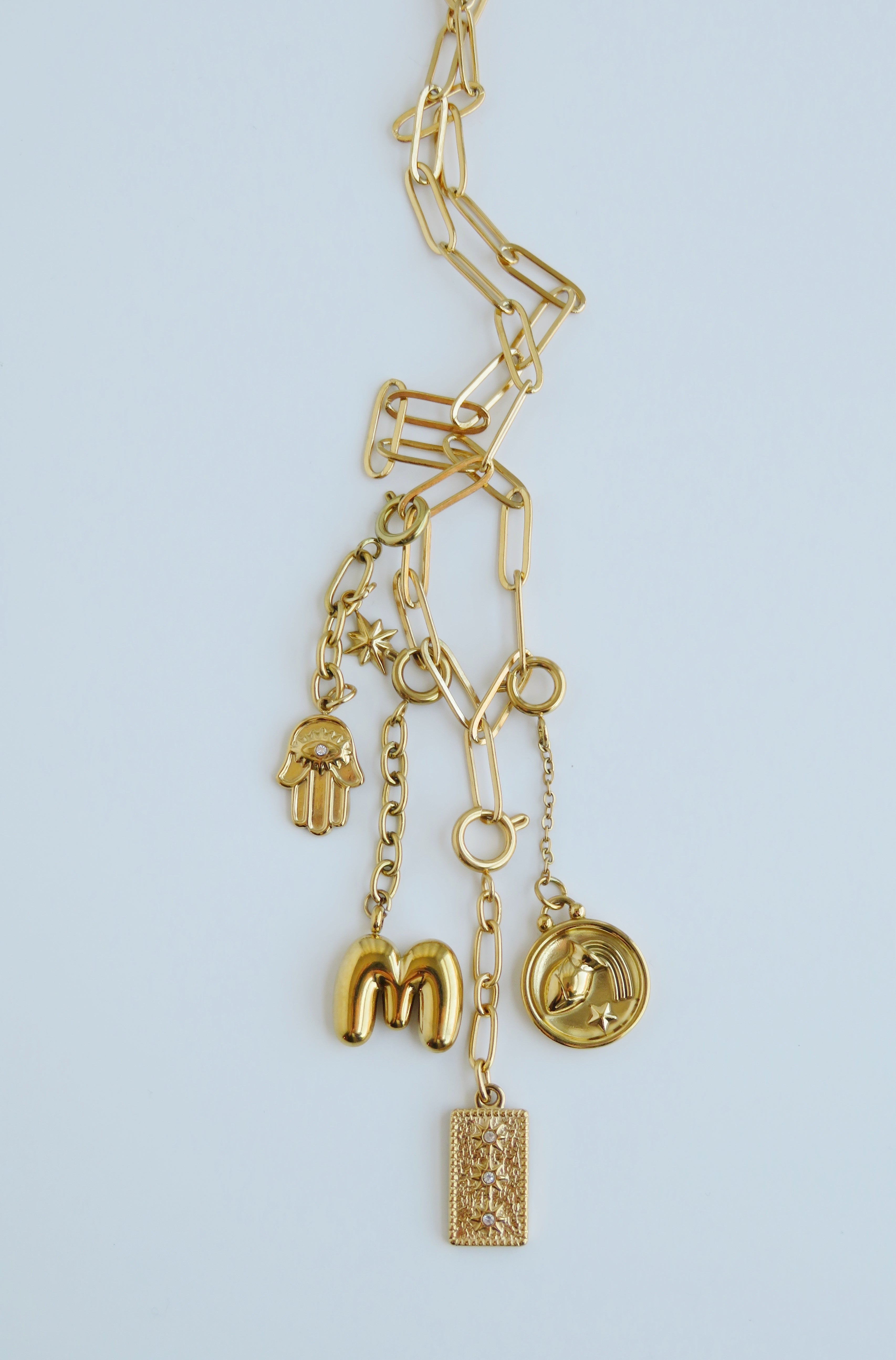 Balloon Initial Chain Charms - Spring Clasp