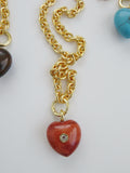 Crystal Heart Cable Necklace - 18k Gold Plated