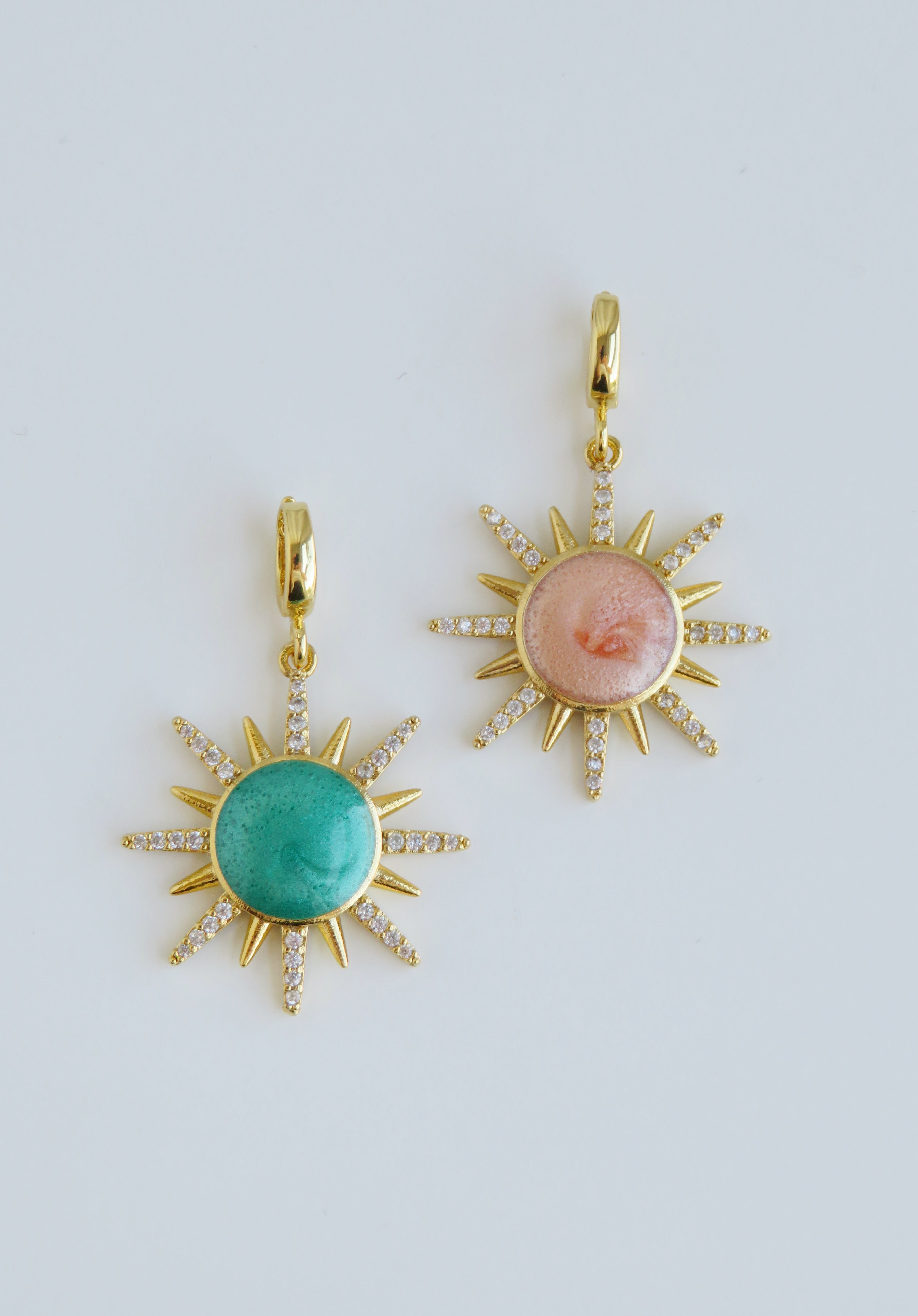 Enamel Sun - Celestial Charms with Hinged Clasp