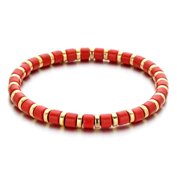 Enamel Beaded Charm Bar Bracelets  - Charm Bar Styling