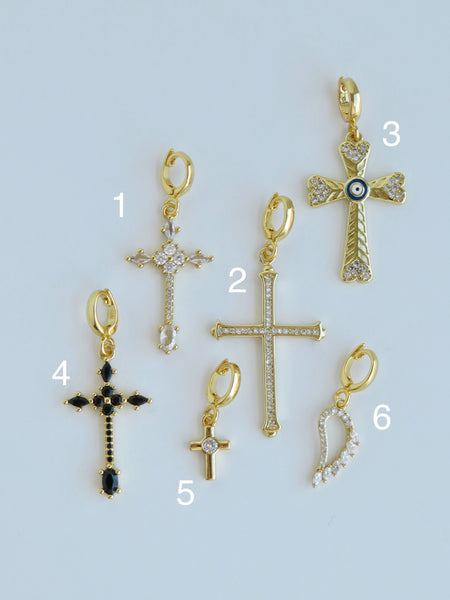 Holy Cross Charms with Hinged Clasp