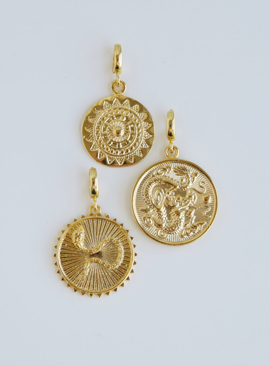 Golden Charms with Hinged Clasp