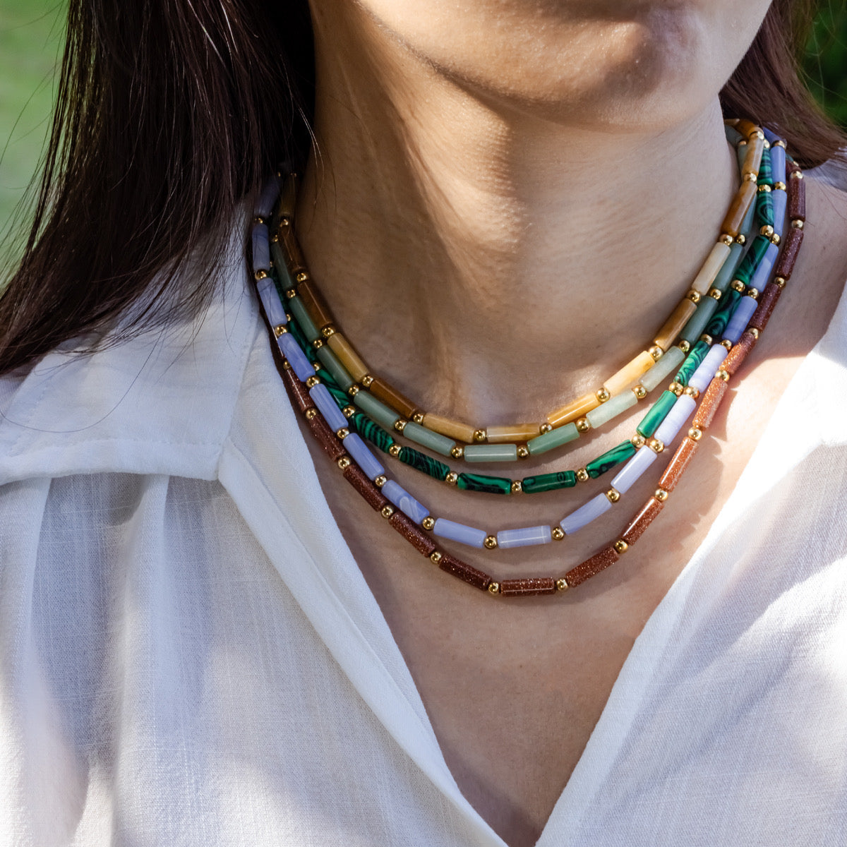 Cali Beaded Tube Necklace