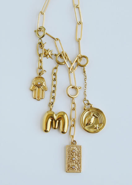 Balloon Initial Chain Charms - Spring Clasp