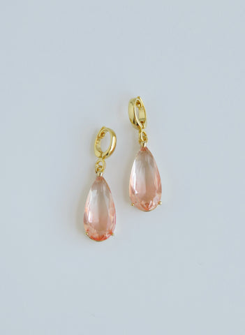 Pink Crystal Charm with Hinged Clasp