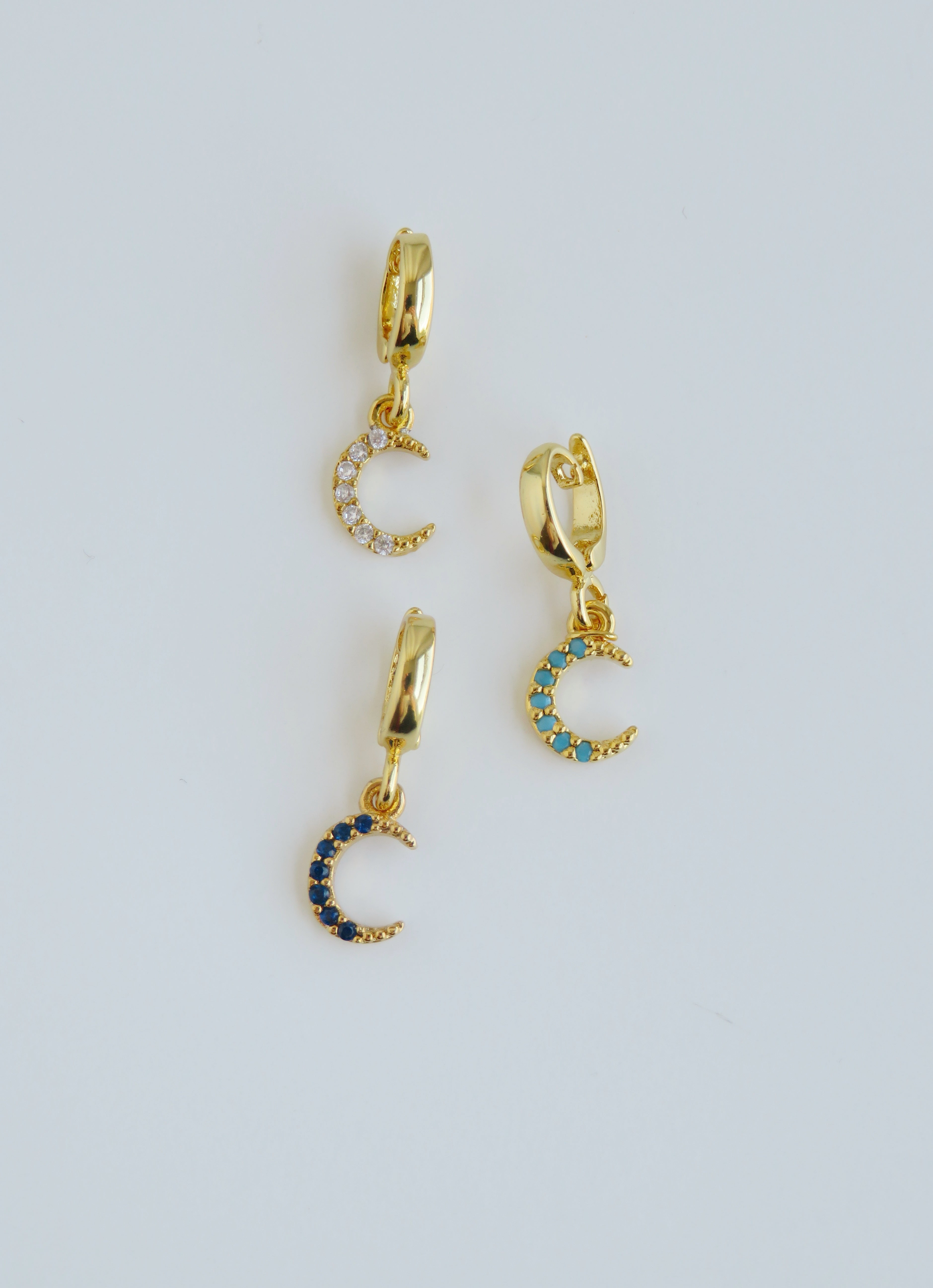 Petite Crescent Moon Charms with Hinged Clasp