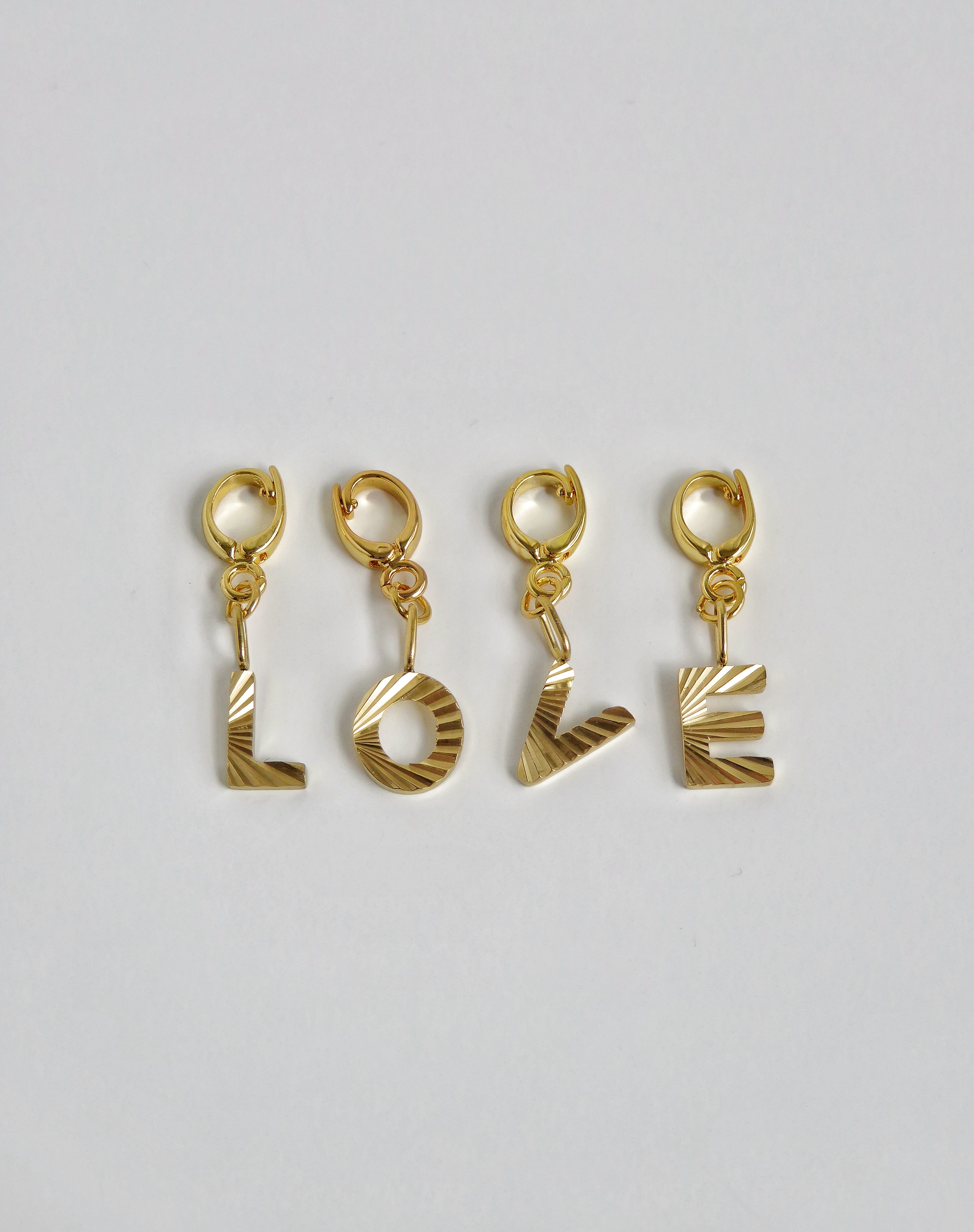 Groovy Initial Charms with Hinged Clasp