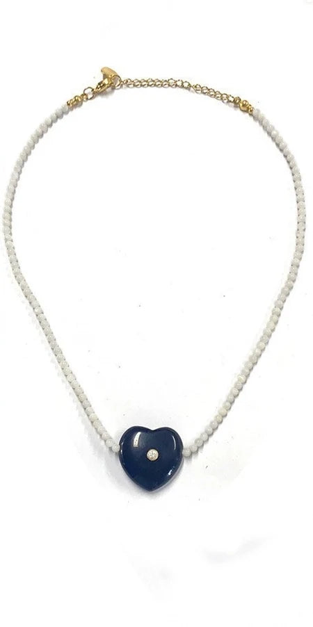 Newport Beaded Heart Necklace