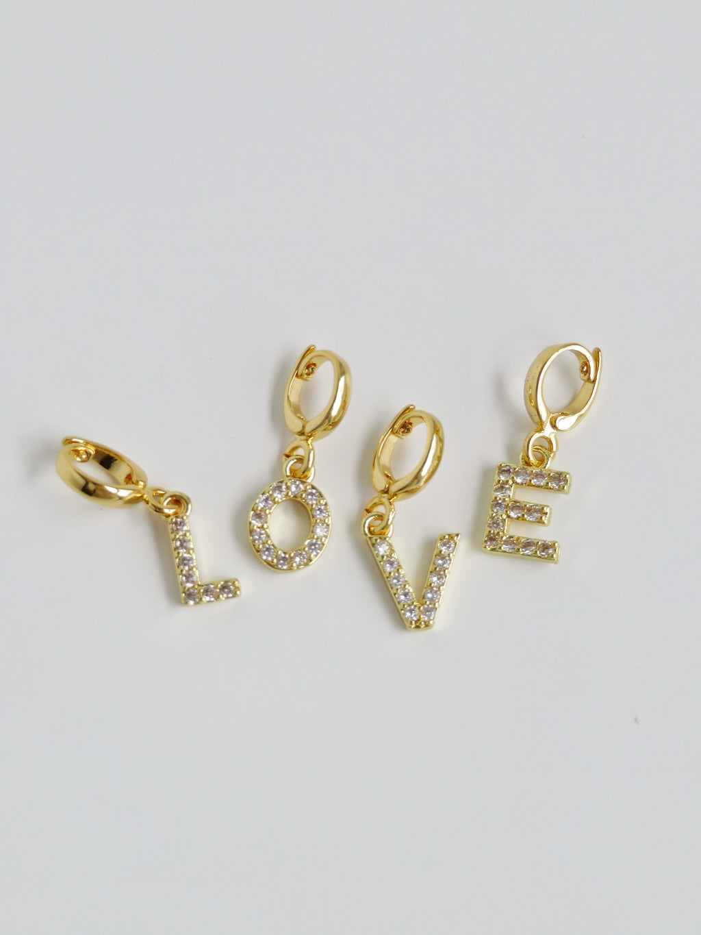 Diamond Initial Charms with Hinged Clasp