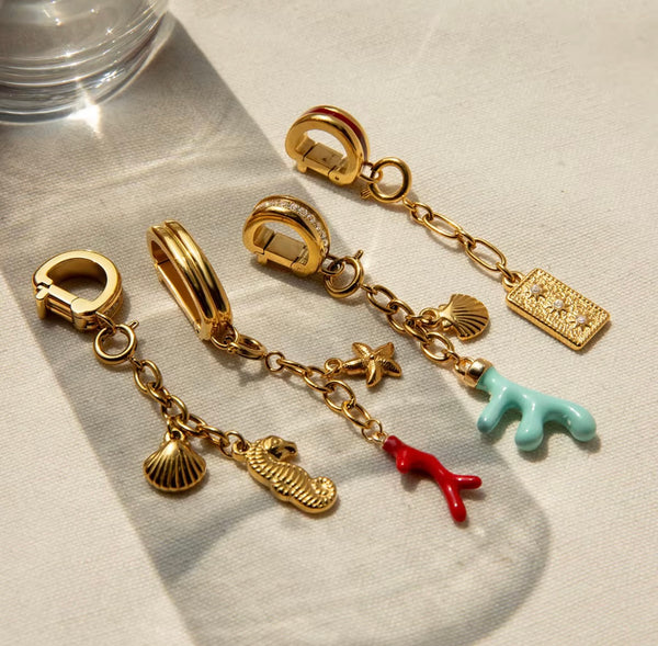 Unique Souls - Bubble Letter Bikini Charms Hinged Clip Clasp - Made for the Water