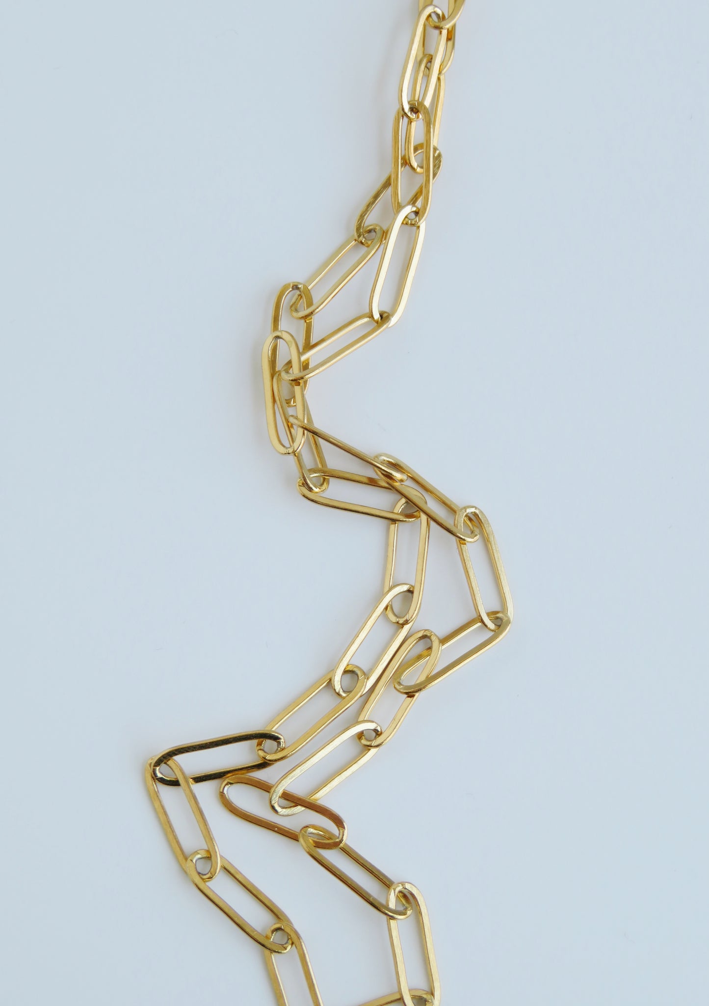 Paperclip 18”, 24” 28” - 18k Gold Plated - Charm Bar Necklace
