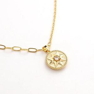 8 Point Diamond Star Necklace