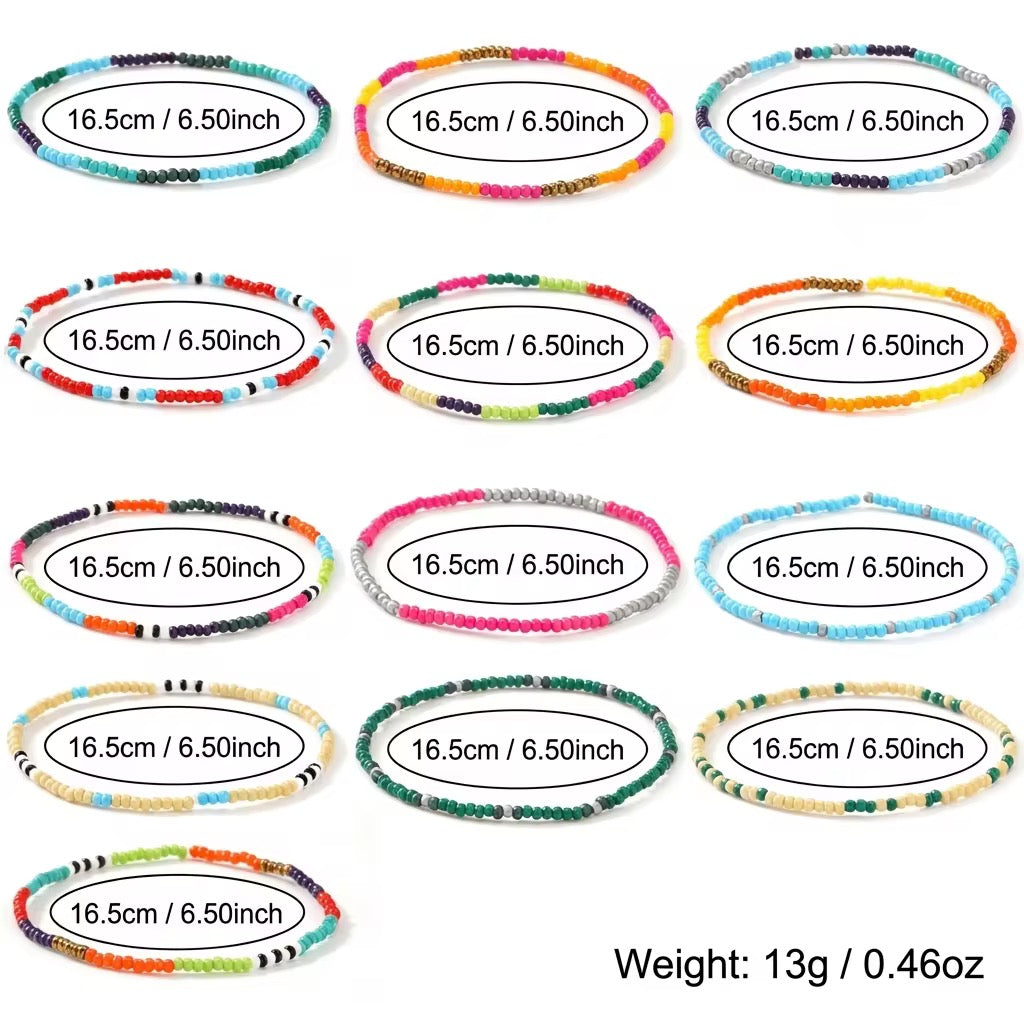 Mallorca Beaded Bracelet Stack - Set of 13