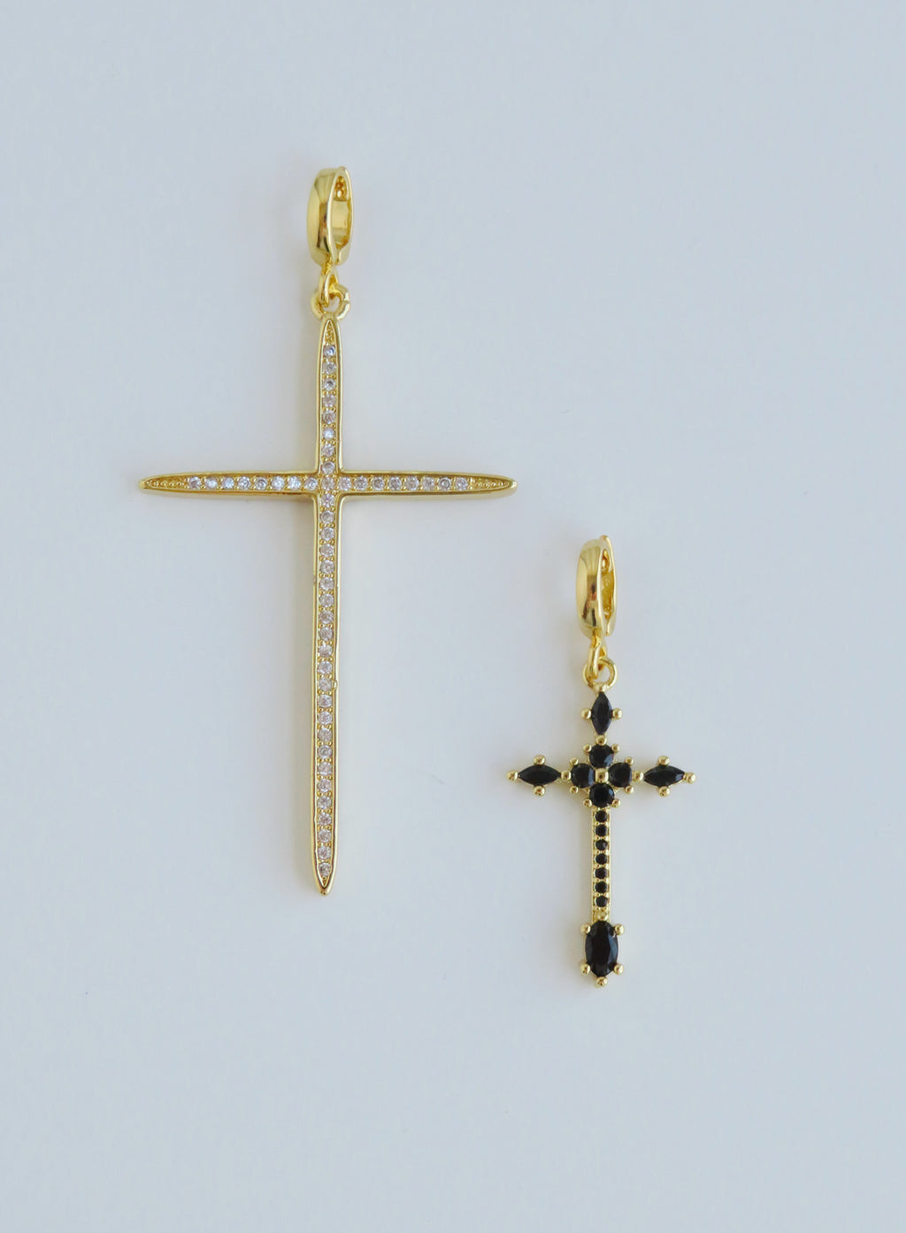 Holy Cross & Angel Wing Charms with Hinged Clasp