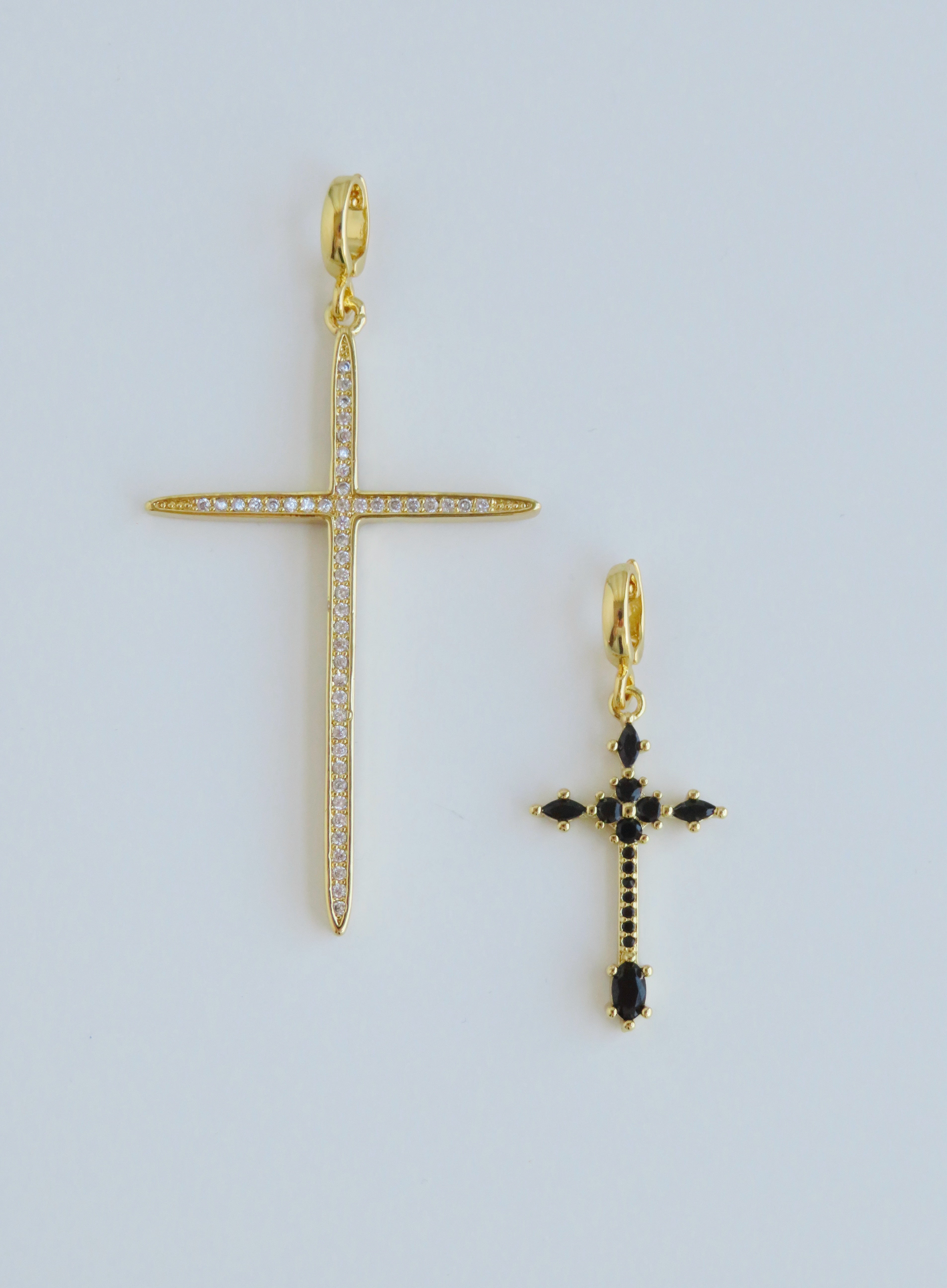 Holy Cross & Angel Wing Charms with Hinged Clasp
