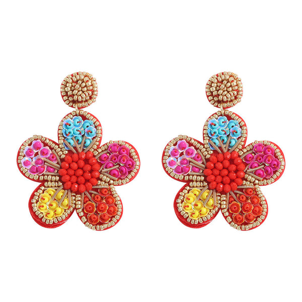 Boho Beaded Flower - Multi Colored
