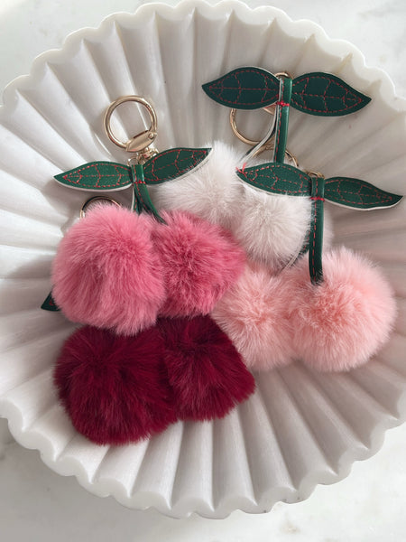 Cherry Fur Key Chain/ Bag Charm