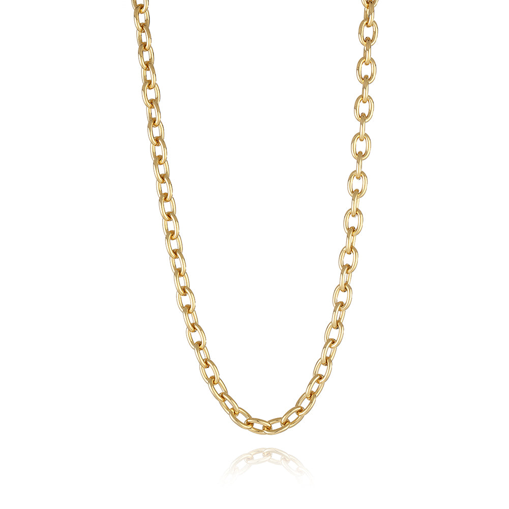 Charm Bar Necklaces - 18”, 24” 28” Cable Link 18k Gold Plated