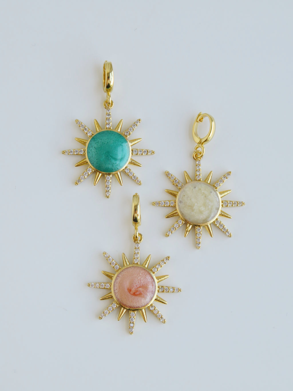 Enamel Sun - Celestial Charms with Hinged Clasp