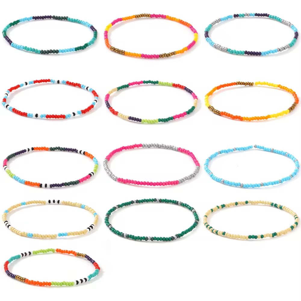 Mallorca Beaded Bracelet Stack - Set of 13