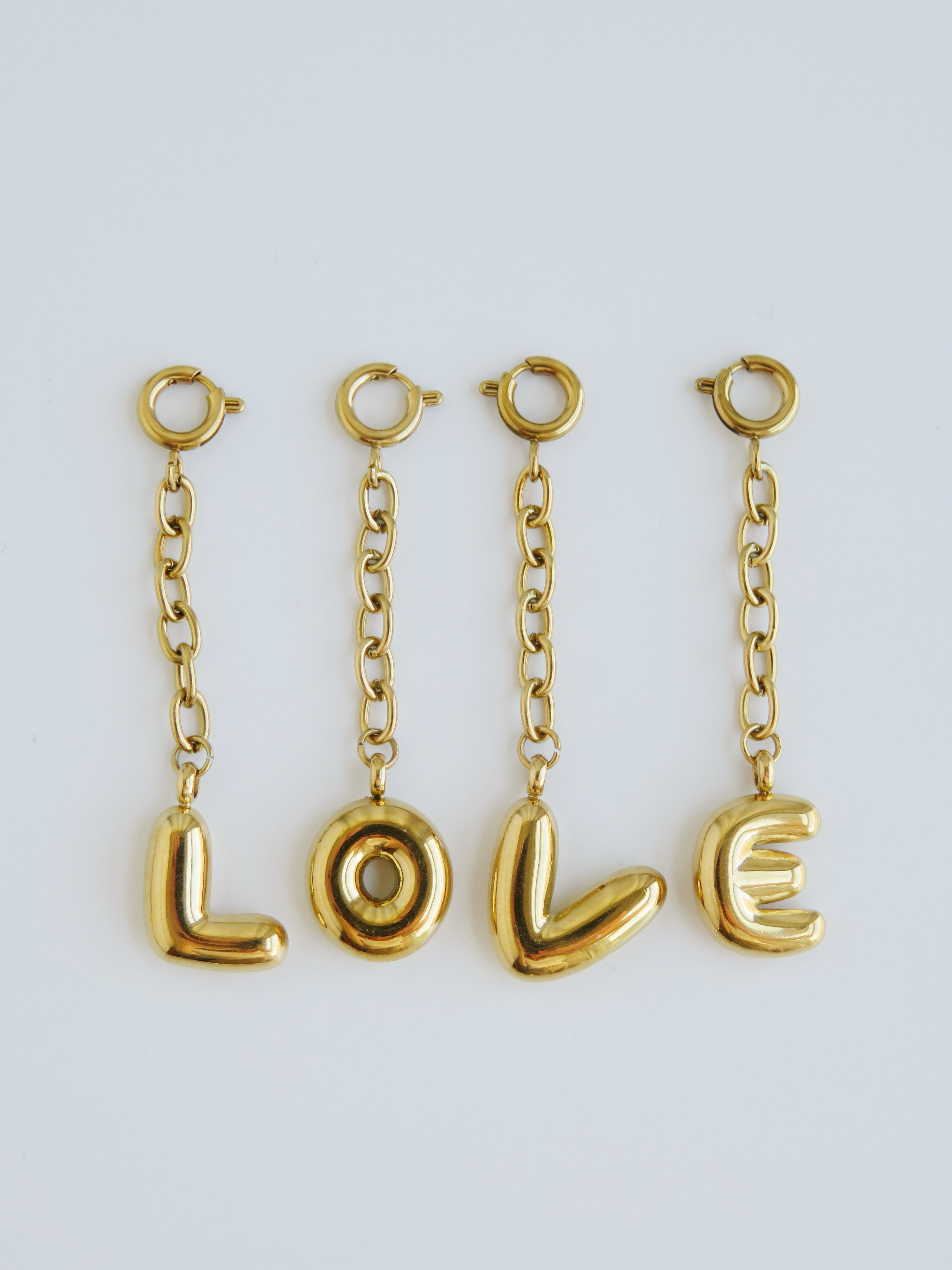 Balloon Initial Chain Charms - Spring Clasp